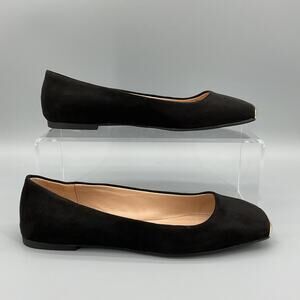 NEW Alfani Women’s Metallic Neptoon Square Toe Slip on Flats Black Size 8.5M